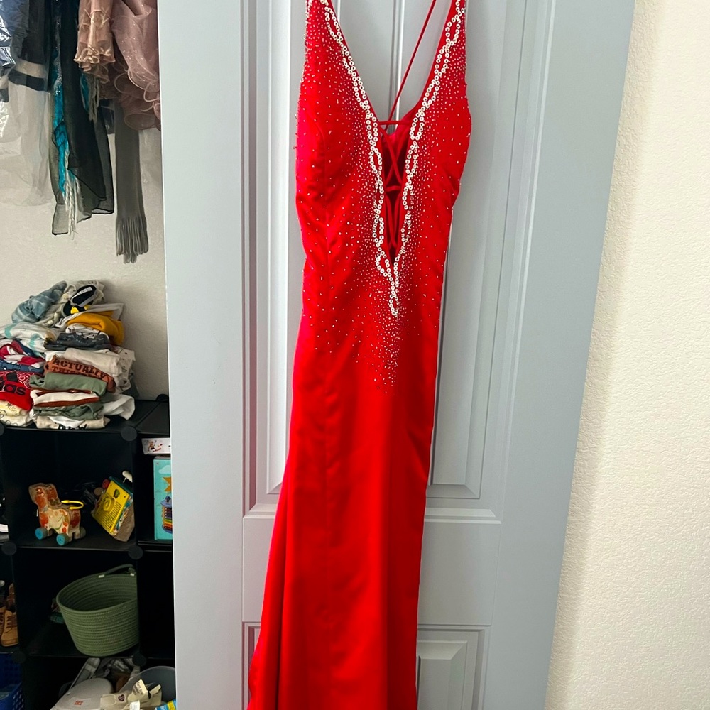 Red formal dress